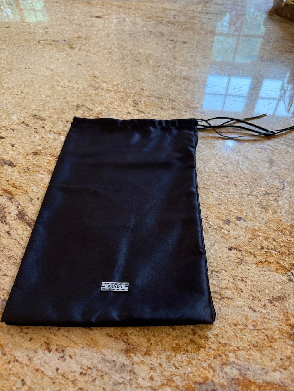 PRADA BLACK DRAWSTRING SATIN DUST BAG NO SHOES